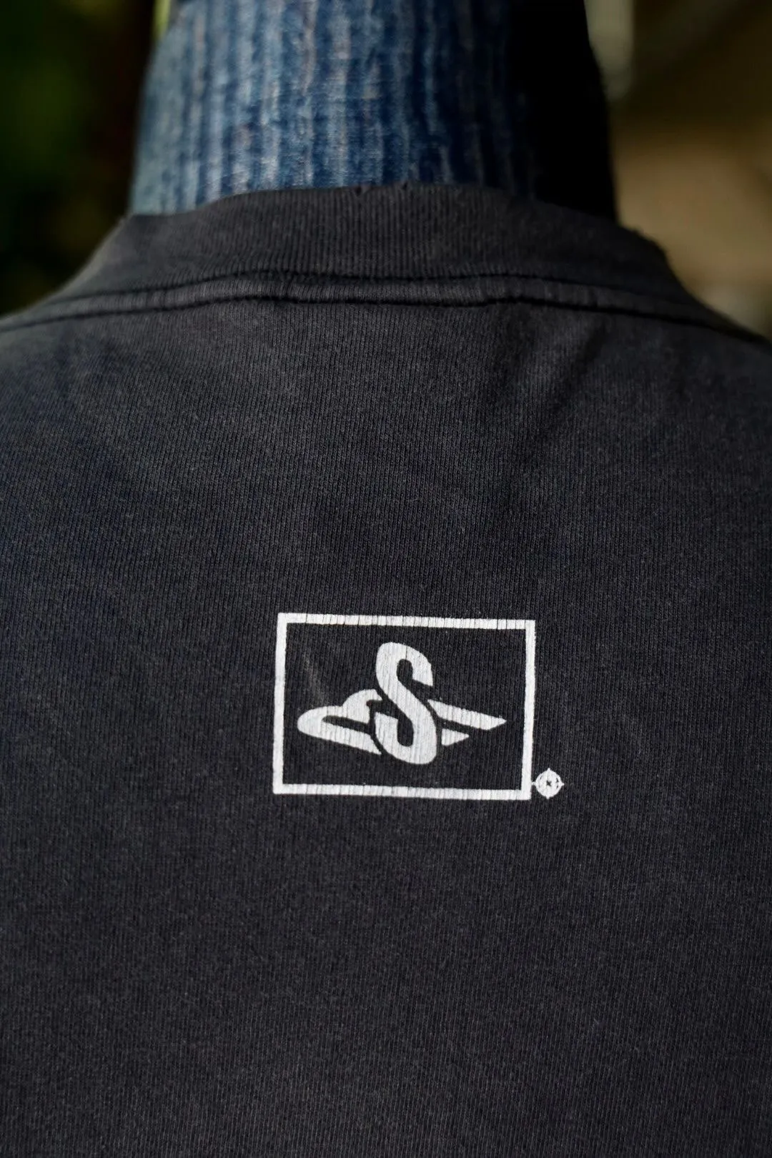 SAINT Mxxxxxx SM6 TEE/BLK latest model SM6 basic LOGO printed TEE, washed black S-XL, garment dyeing, heavy washing to make old, hanging holes, highly restored original printing, correct with anti-counterfeiting angel mark